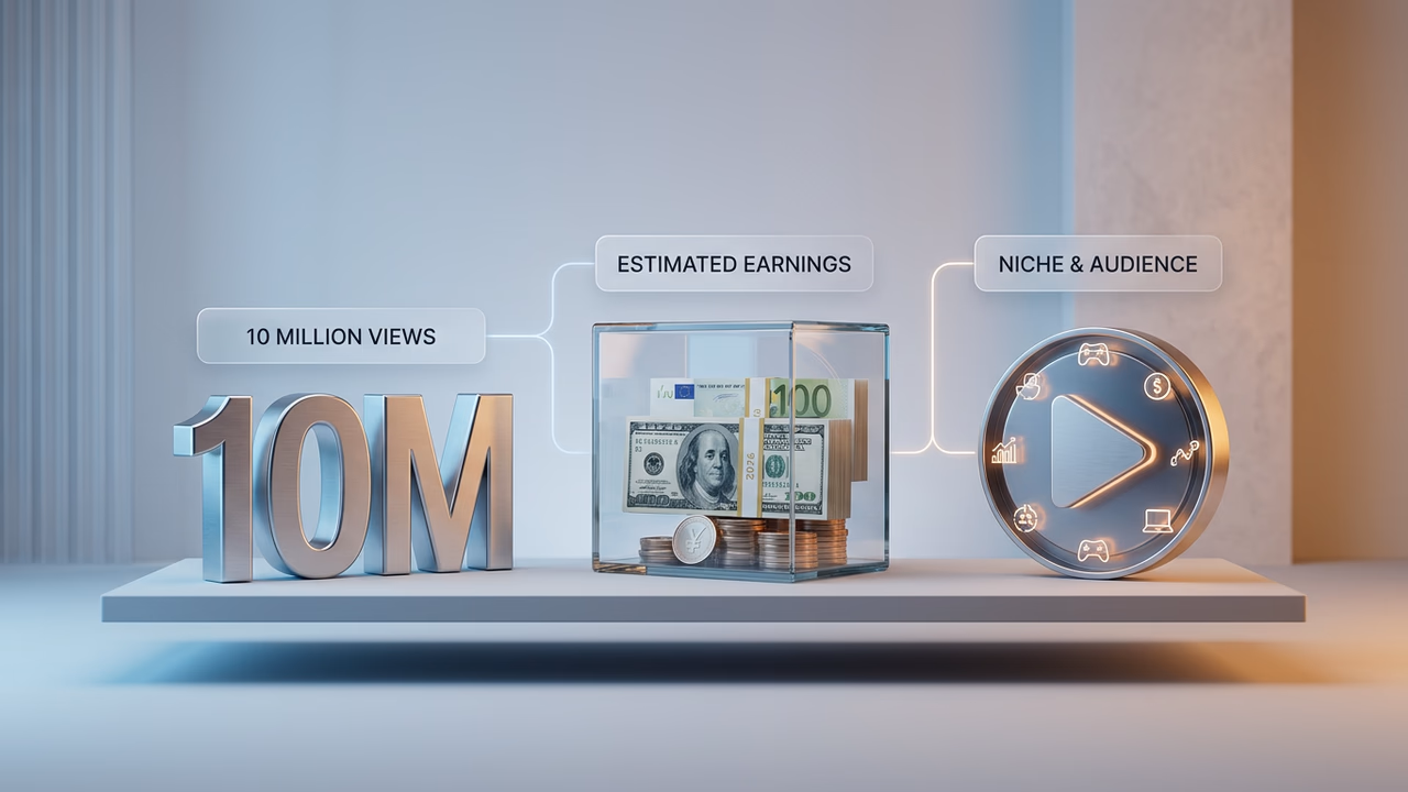 10 Million Views on YouTube Money: What It Actually Pays (2026)