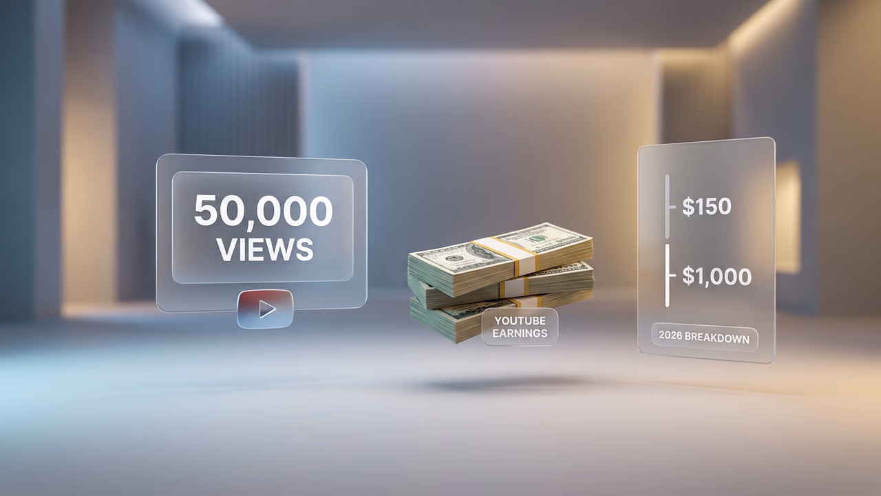 How Much Money Is 50,000 Views on YouTube? (2026 Breakdown)