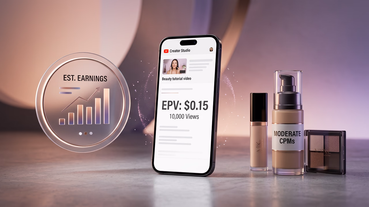 Beauty YouTube Earnings Per View: How Much Beauty & Fashion Channels Earn in 2026